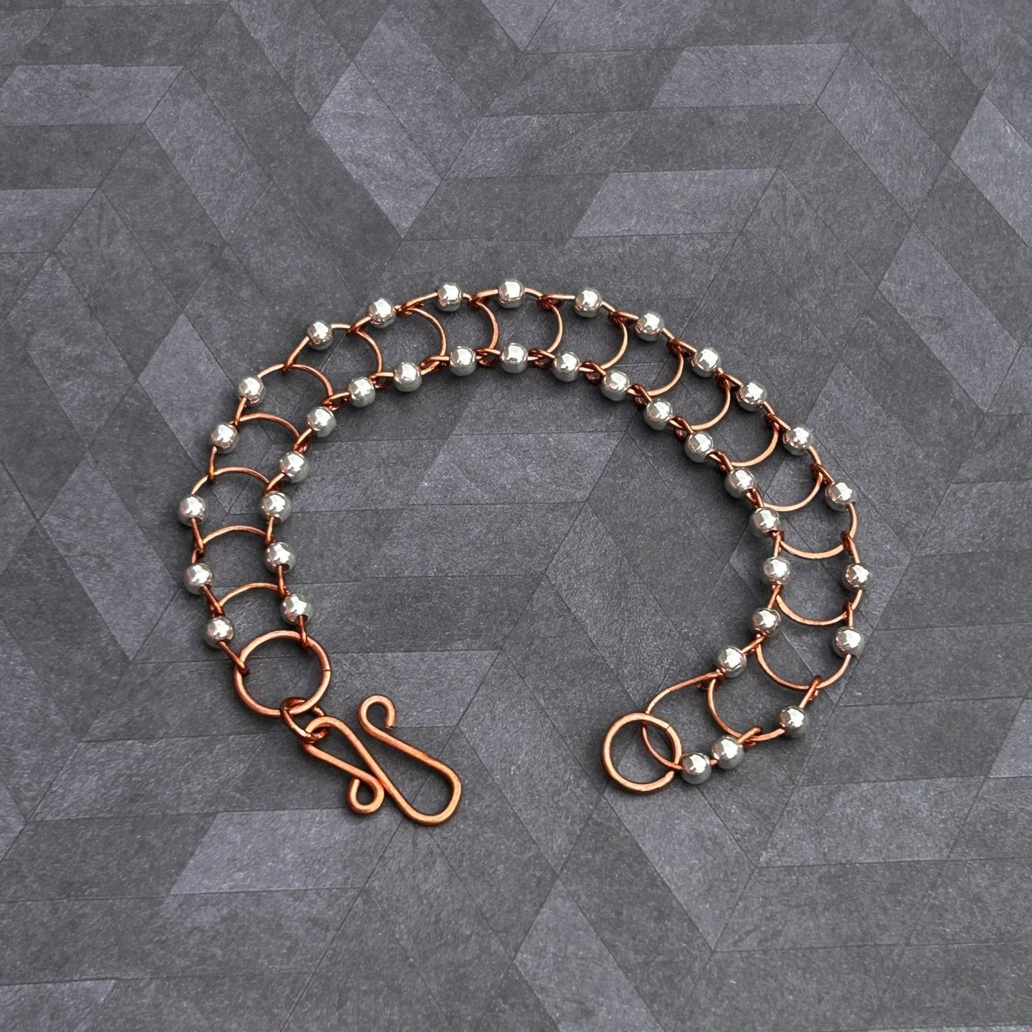 Two-toned Copper & Sterling Silver Link Bracelet