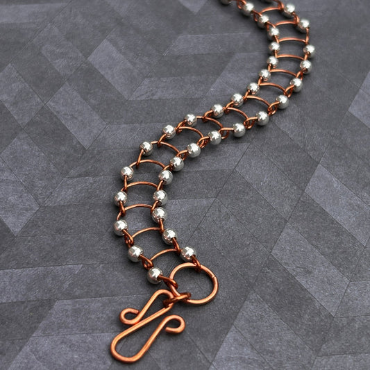 Two-toned Copper & Sterling Silver Link Bracelet