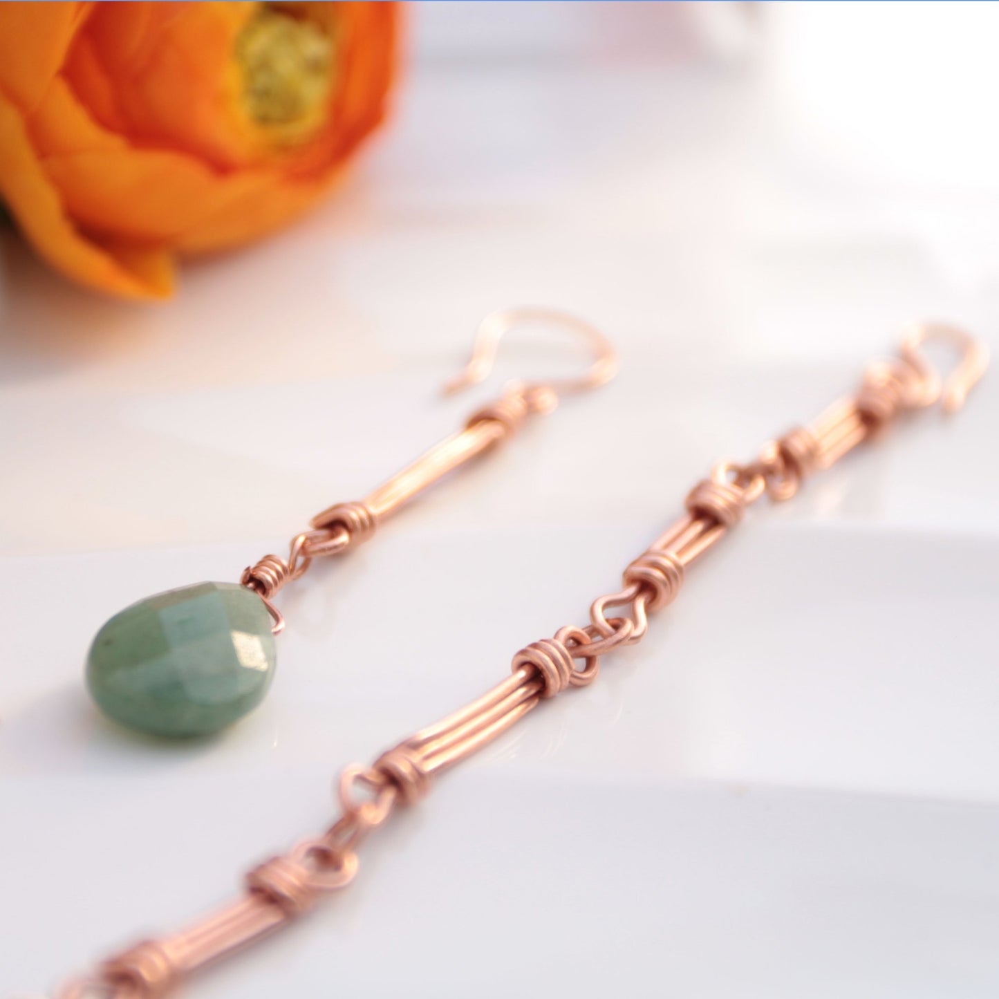 handmade copper nautical link bracelet made in virginia carrie foscato design