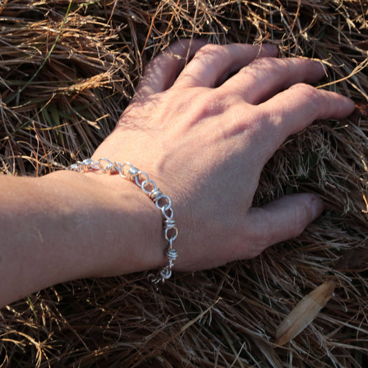 Extra Wrapped Infinity Chain Link Bracelet in Sterling Silver handmade in USA Carrie Foscato Design