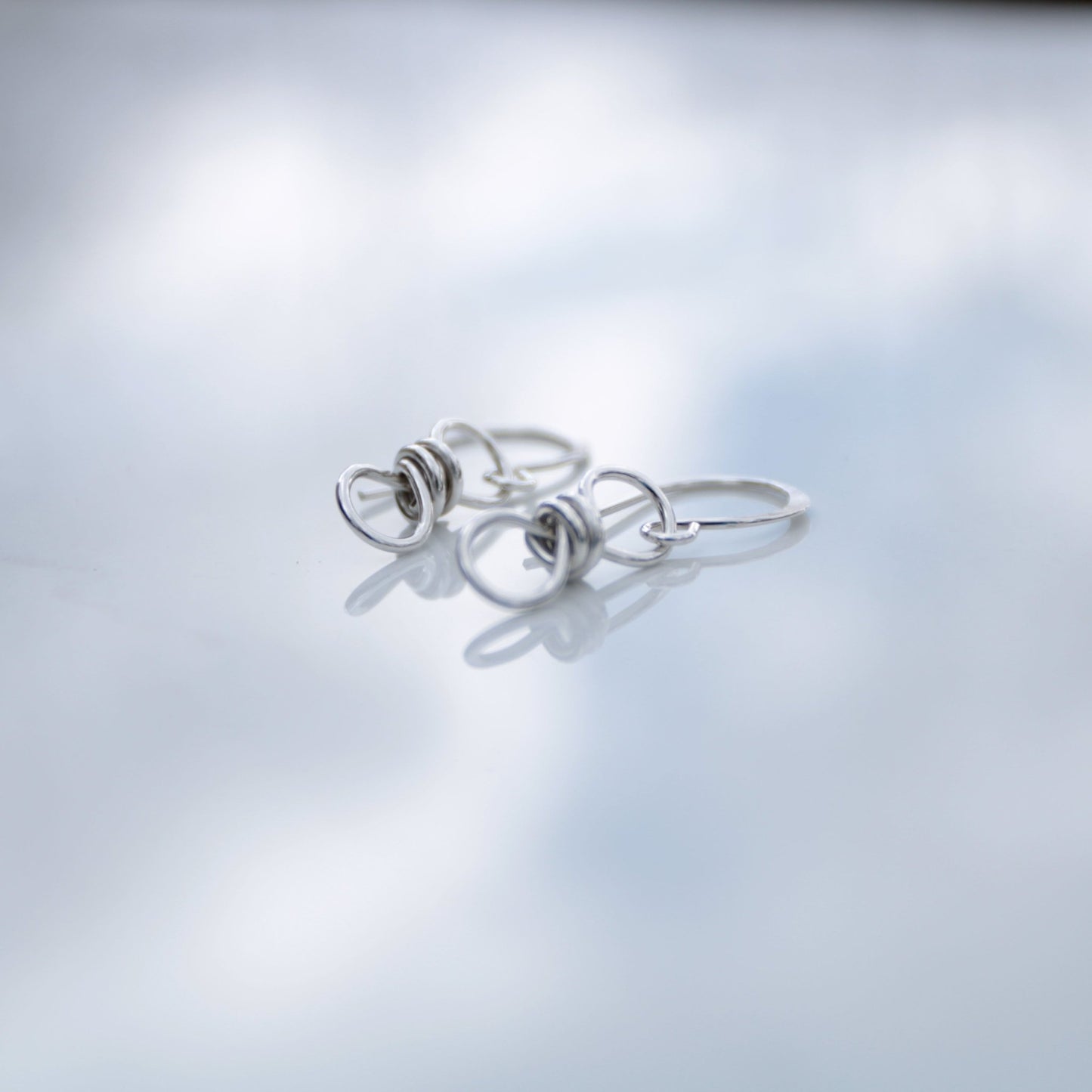 extra wrapped sterling silver drop earrings handmade in virginia