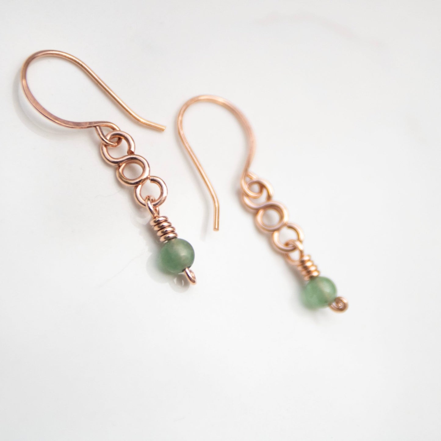 Double Layer Wire Wrapped Copper Bracelet with Coiled S Clasp