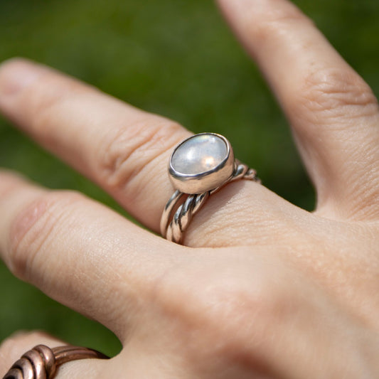 Mini Rope Ring in Fine Silver