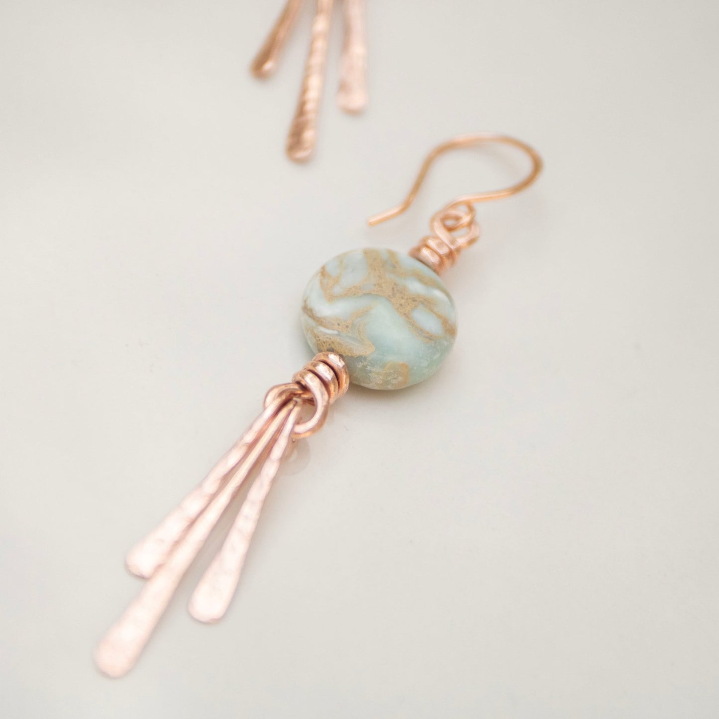 Sand & Sea Copper Hammered Fringe Earrings