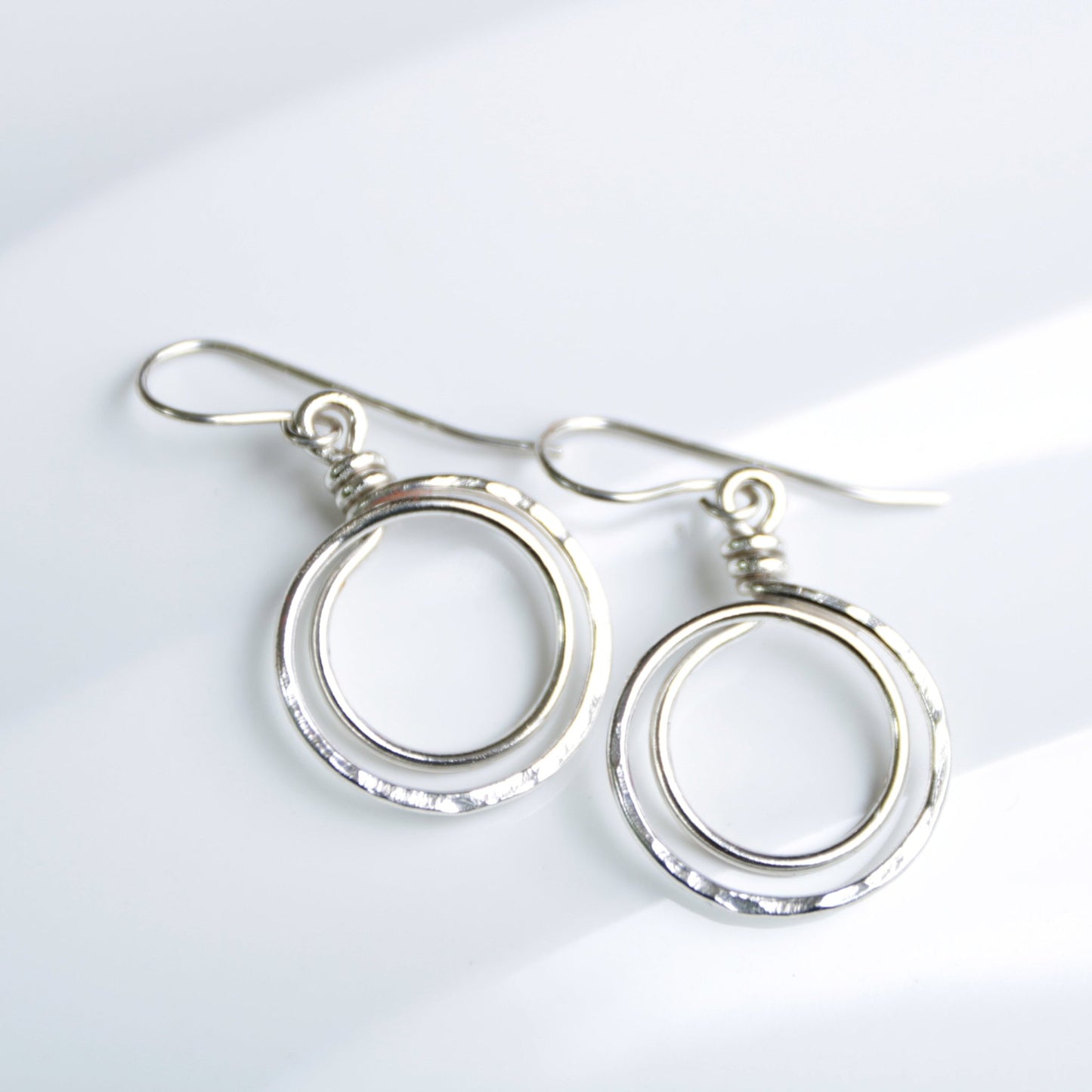 sterling silver double loop earrings handmade in USA carrie foscato design