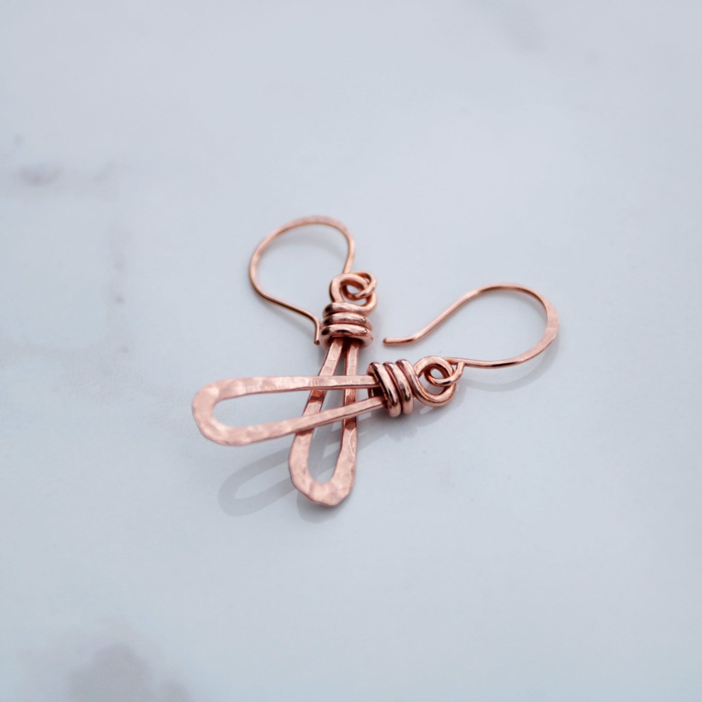 Willow Twist Handmade Hammered Copper Earrings - Unique & Chic