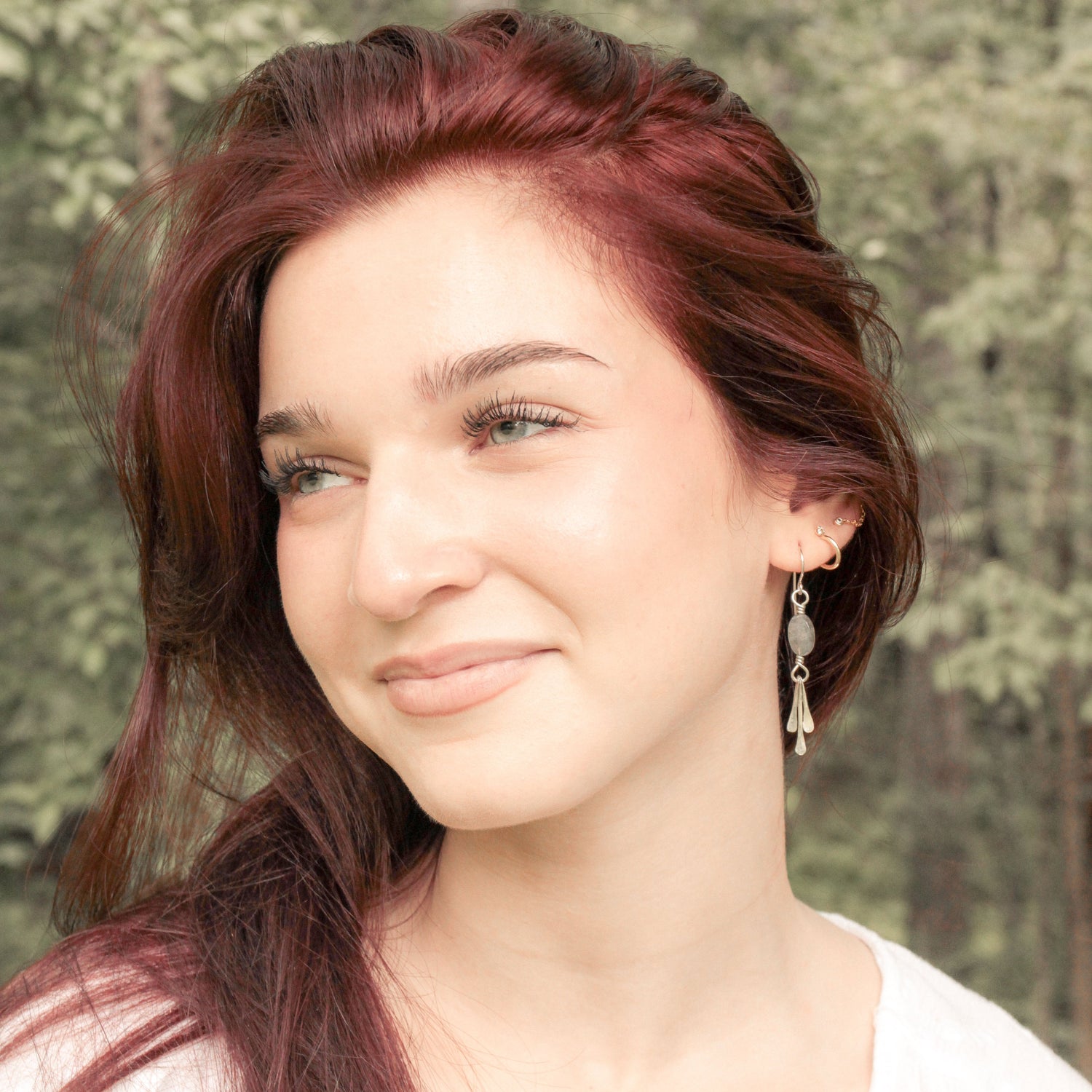 handmade earrings in copper and sterling silver