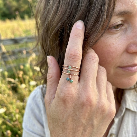 Copper Charm Ring | Blue Tourmaline