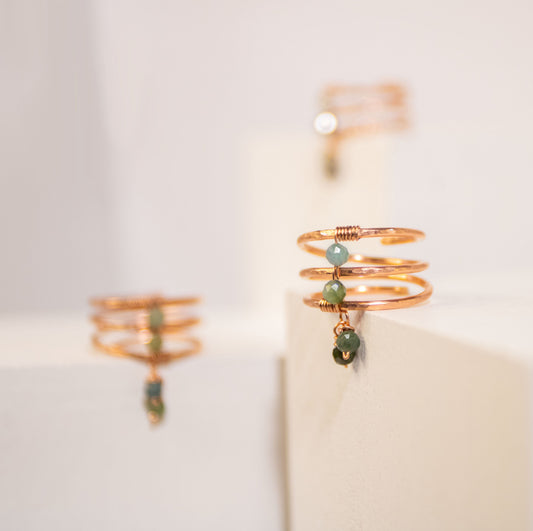 Copper Charm Ring | Blue Tourmaline