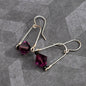 Sterling silver drop stirrup earrings handmade handcrafted wire wrapped