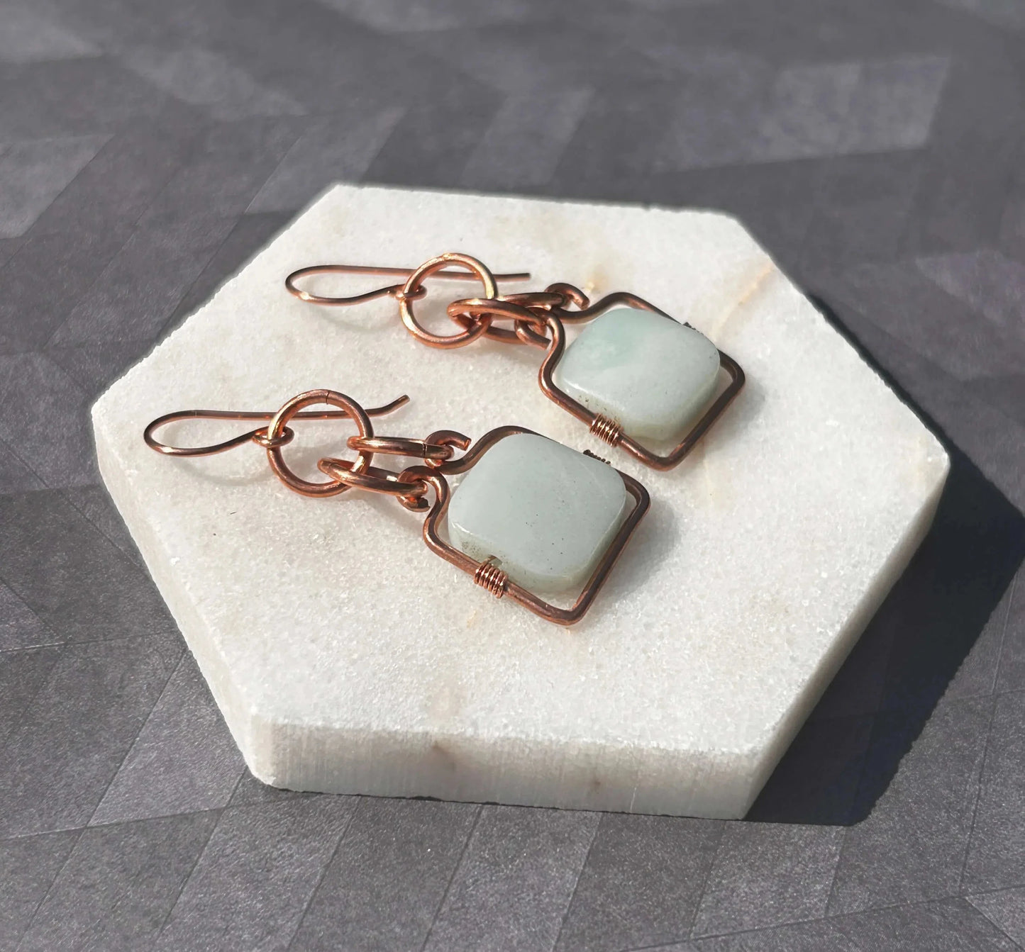 Copper Box & Links Earrings