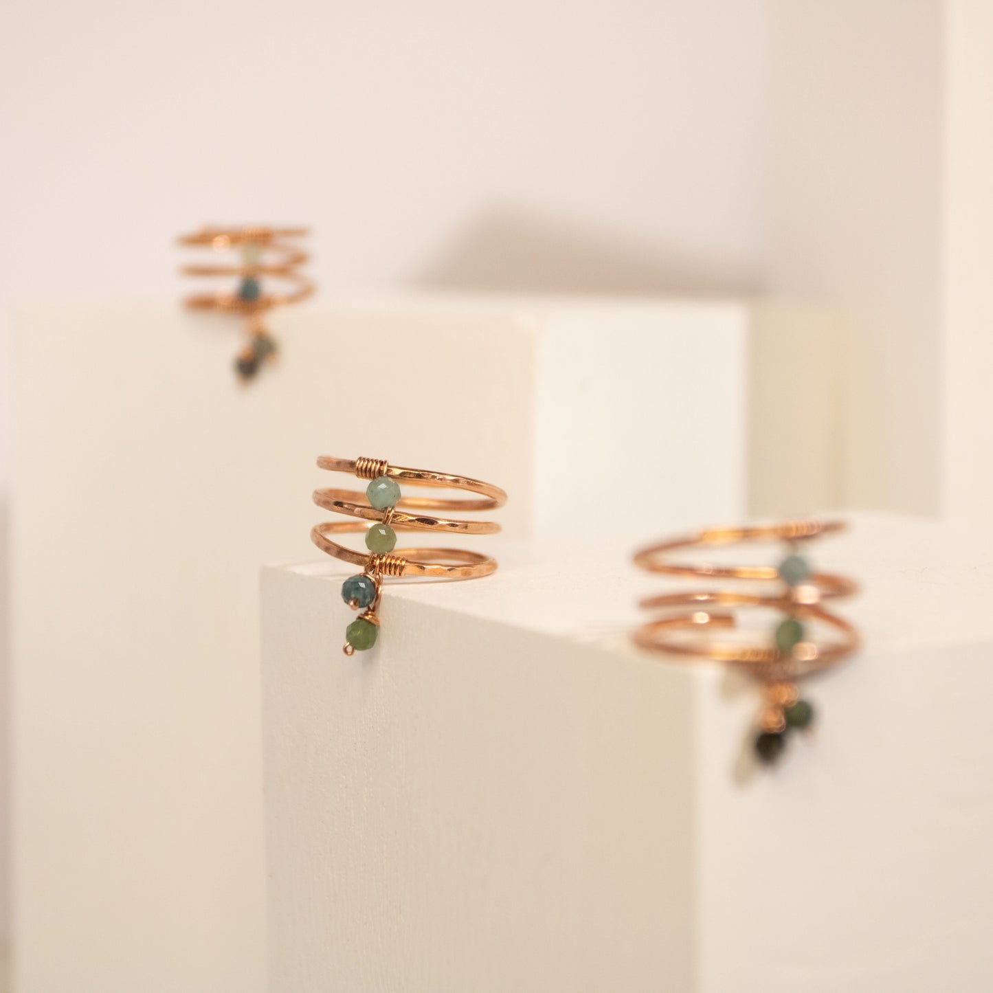 Copper Charm Ring | Blue Tourmaline