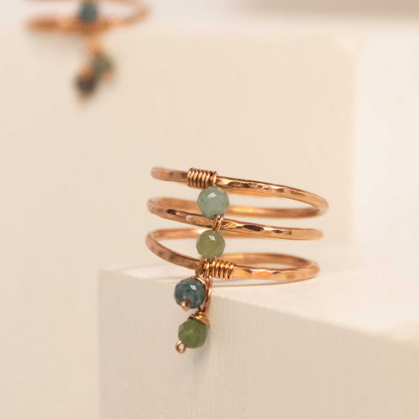 Copper Charm Ring | Blue Tourmaline