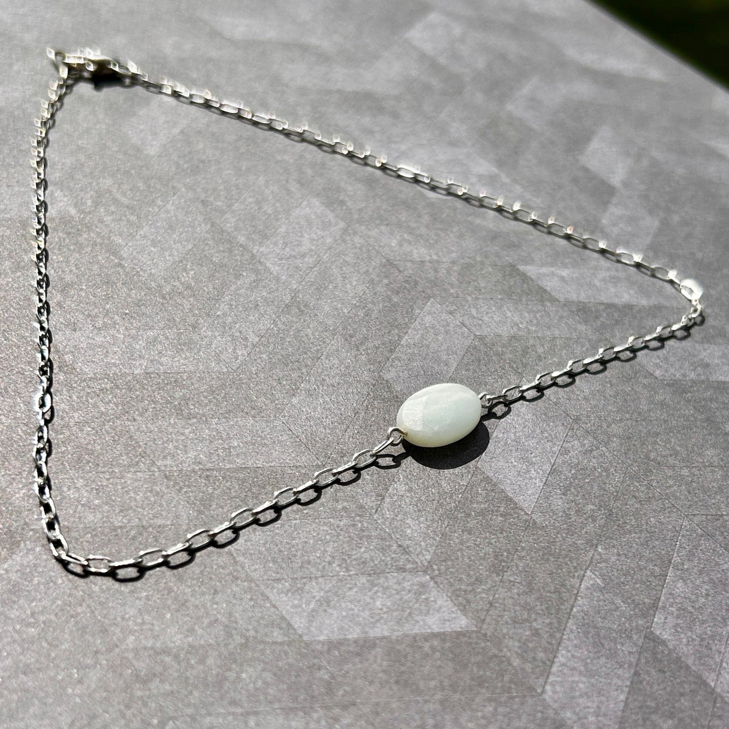 handmade focal gemstone chain sterling silver necklace carrie foscato design USA minimalist design