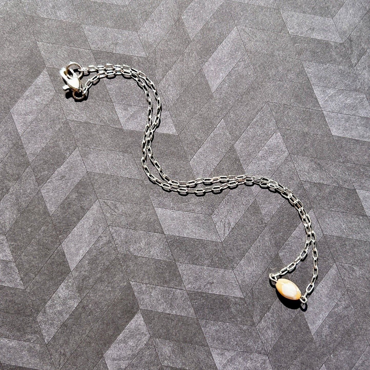 handmade focal gemstone chain sterling silver necklace carrie foscato design USA minimalist design