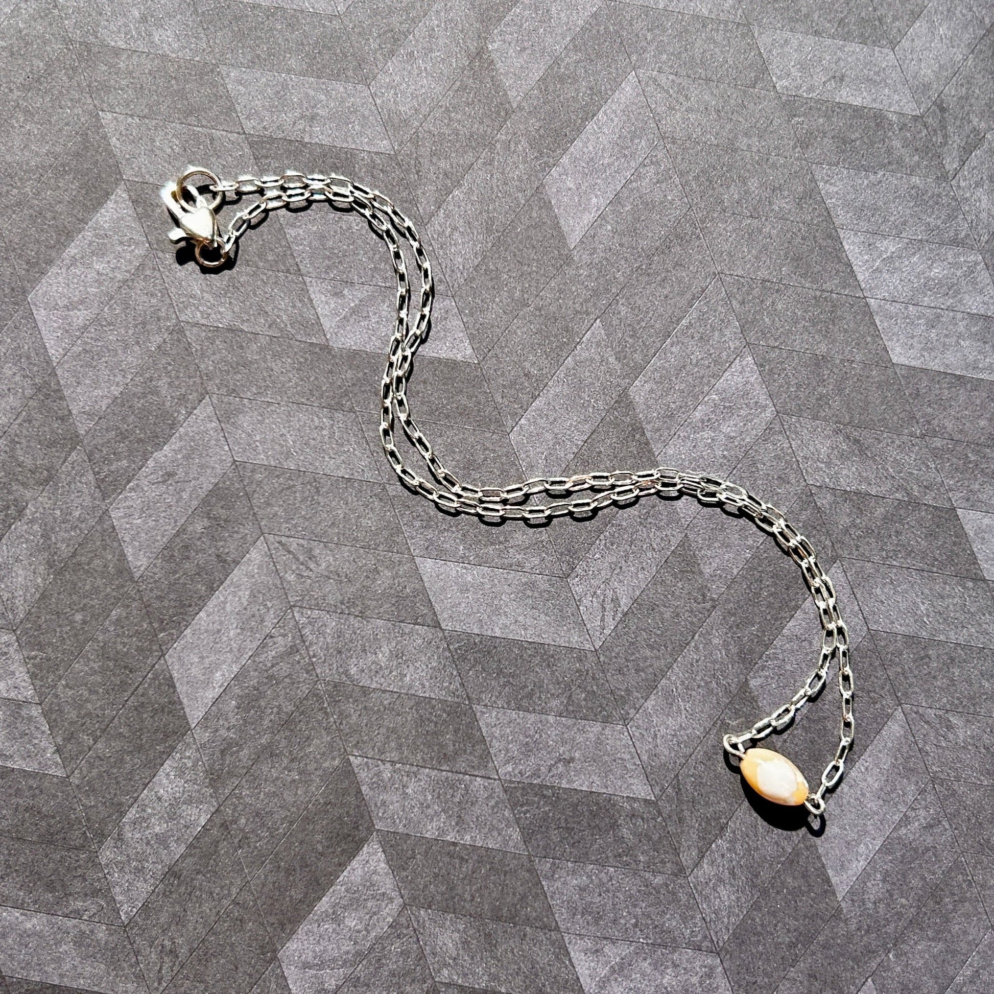 handmade focal gemstone chain sterling silver necklace carrie foscato design USA minimalist design