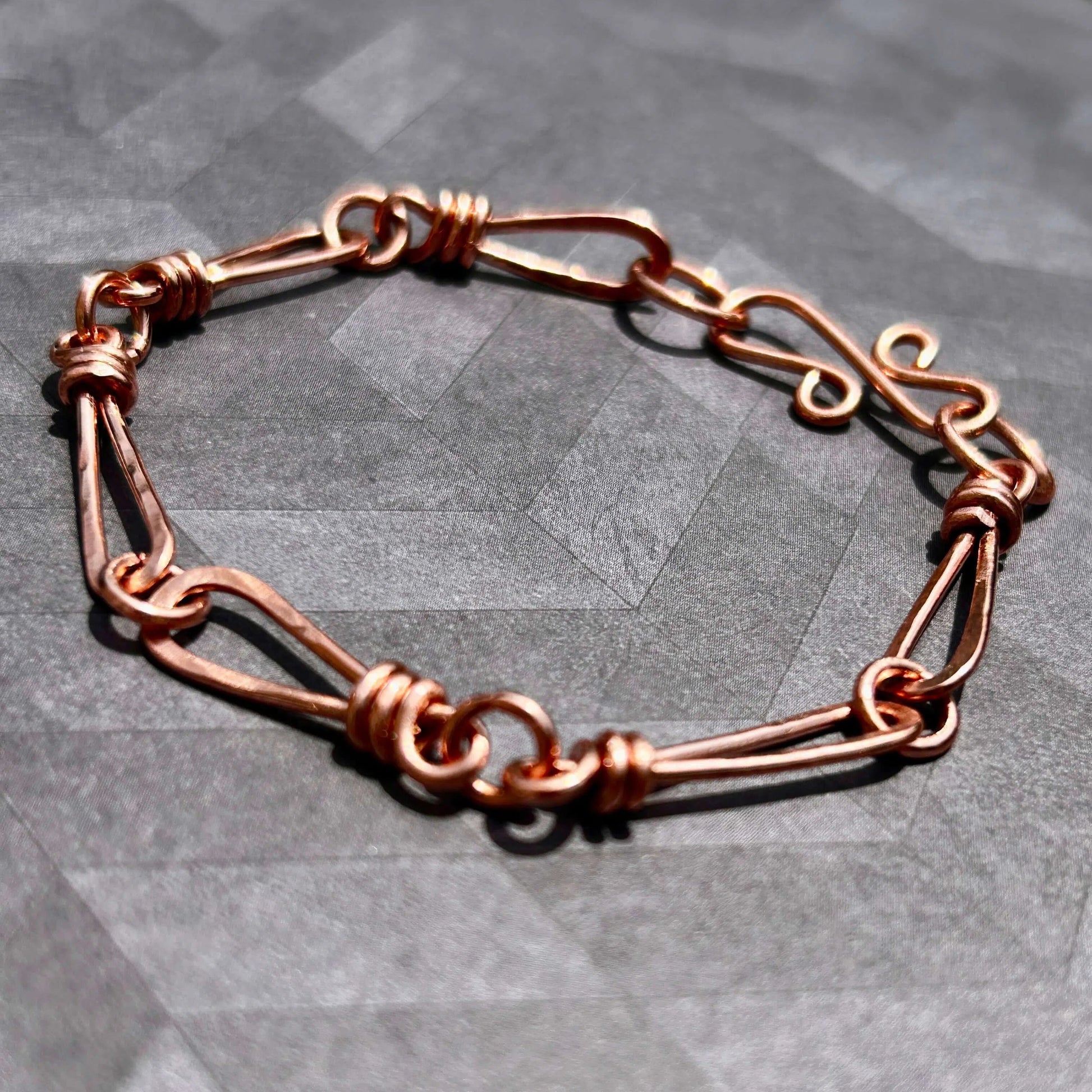 Handmade copper wire wrapped bracelet