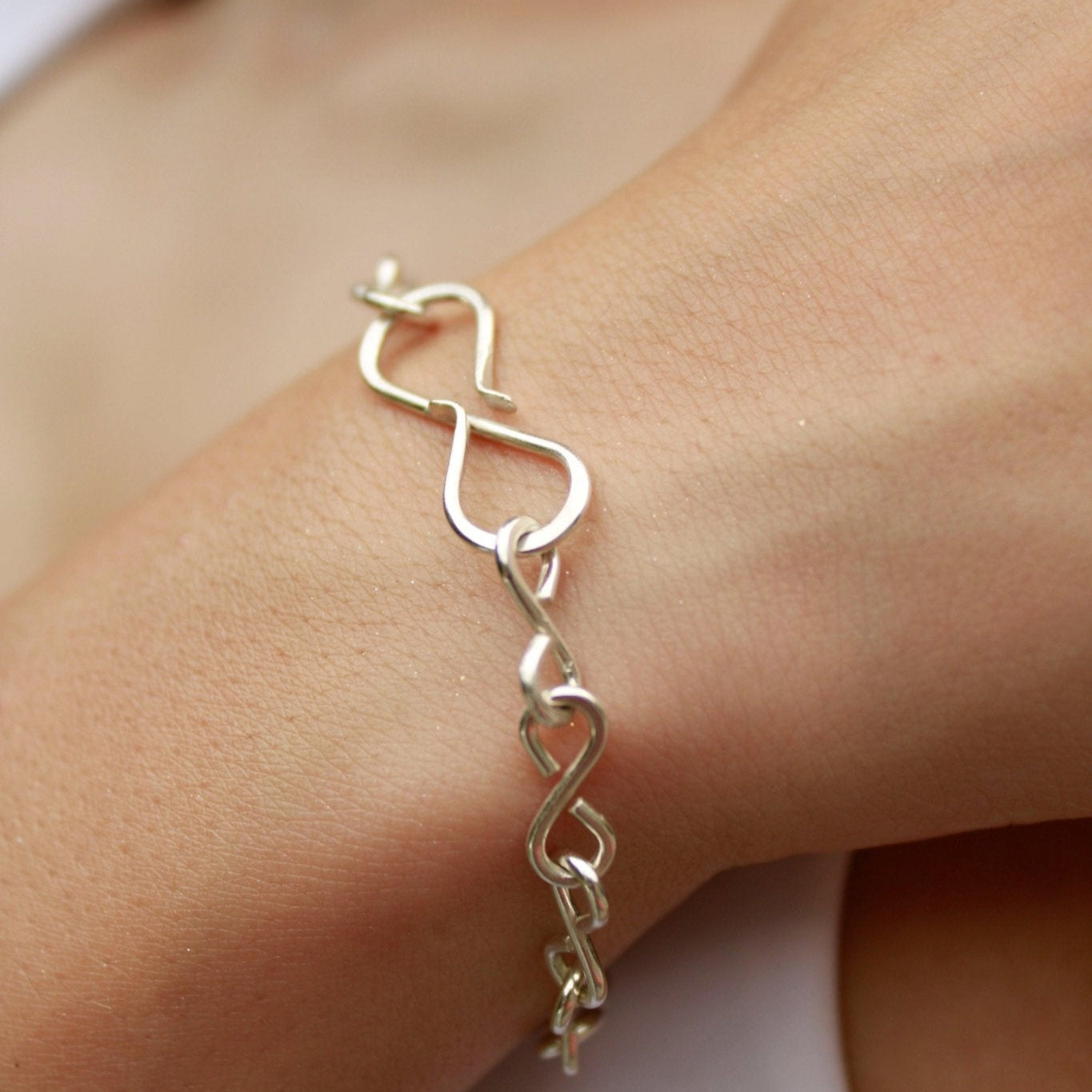 Infinity Wire Wrapped Bracelet in Sterling Silver