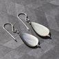 Mother of pearl teardrop sterling silver handmade earrings