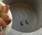 Snowflake Obsidian Teardrop Sterling Silver Earrings