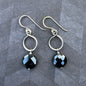 Sterling Silver Figure-8 earrings featuring Midnight Faceted Spinel Gemstone