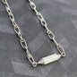 Sterling silver paper-clip chain necklace without amazonite