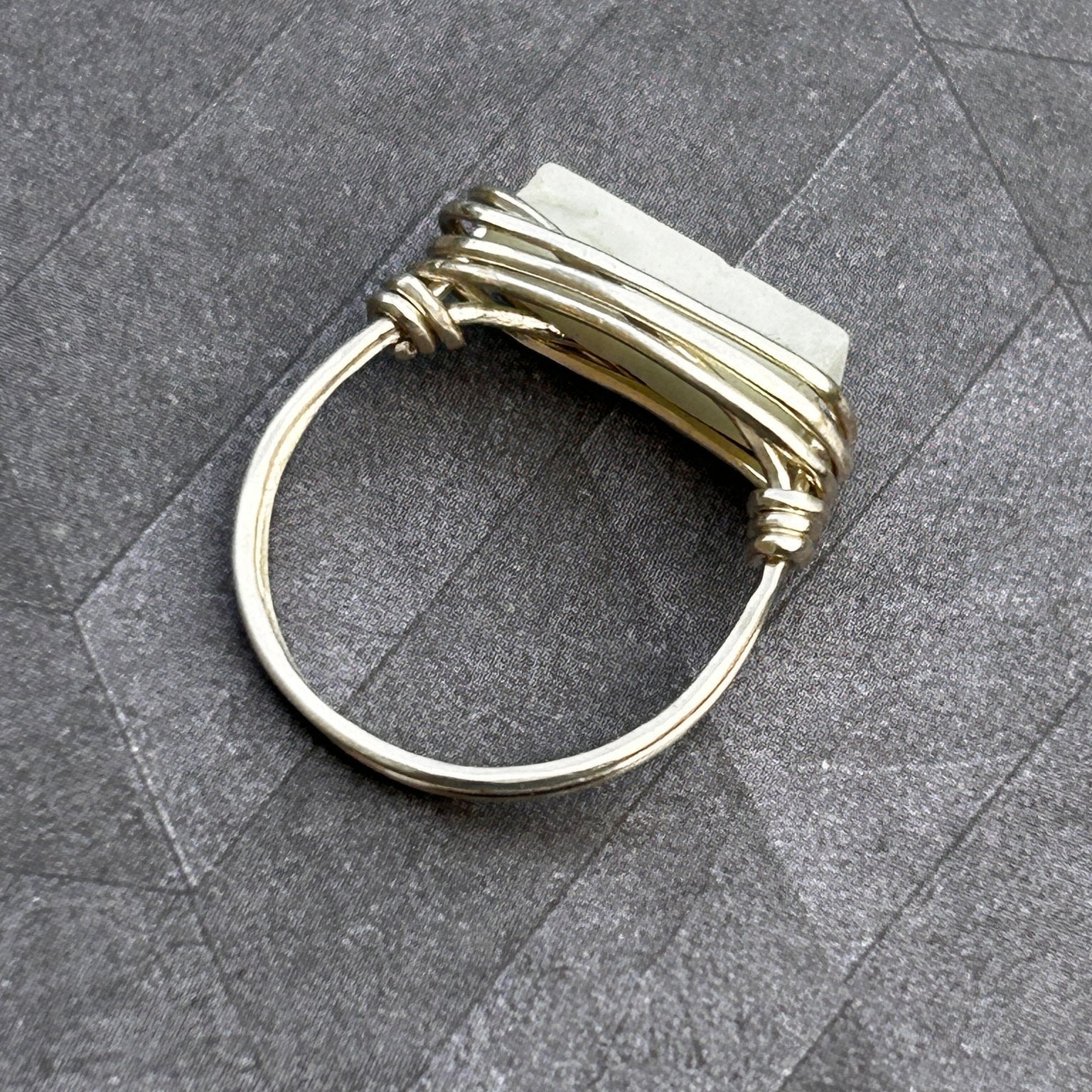 Sterling Silver Wire Wrapped Amazonite Ring