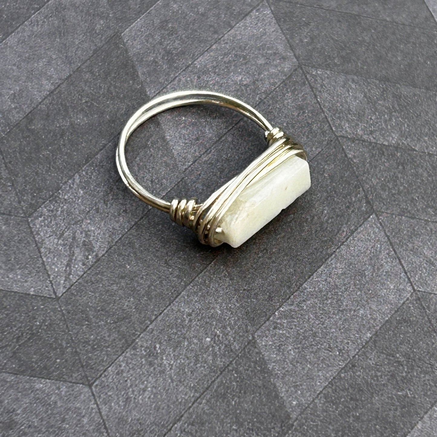 Sterling Silver Wire Wrapped Amazonite Ring