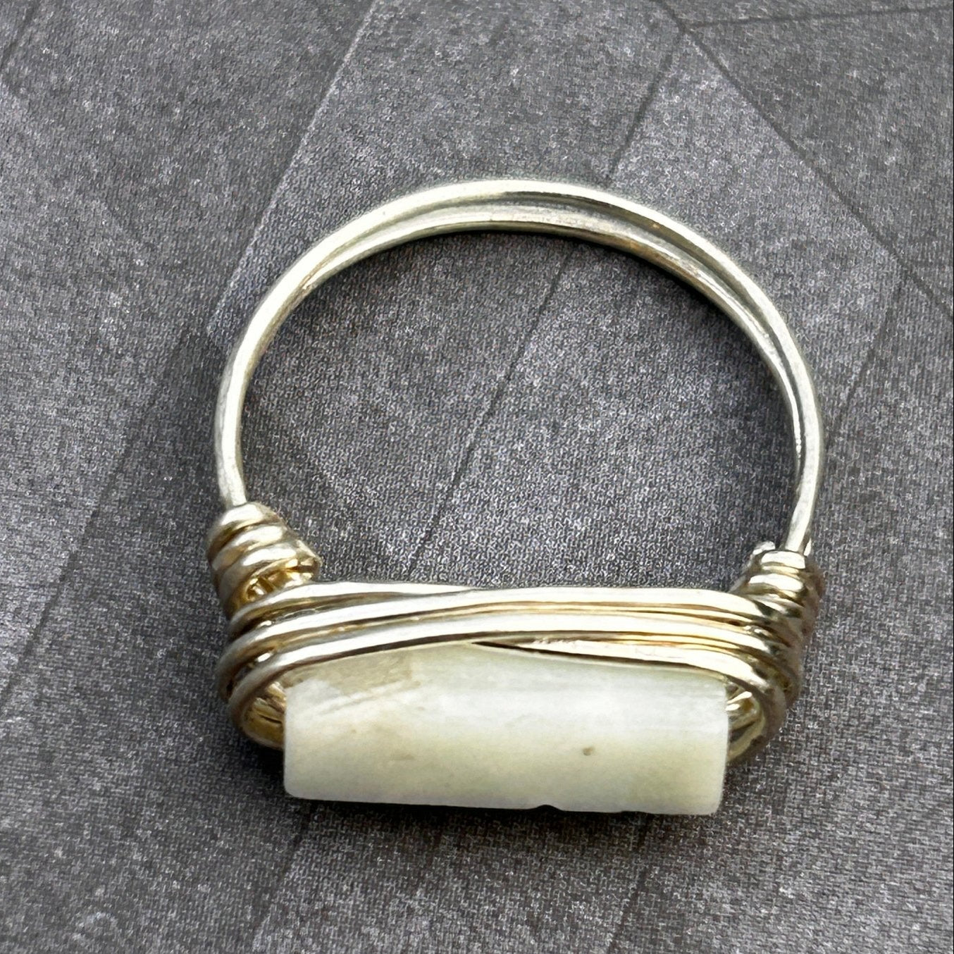 Sterling Silver Wire Wrapped Amazonite Ring