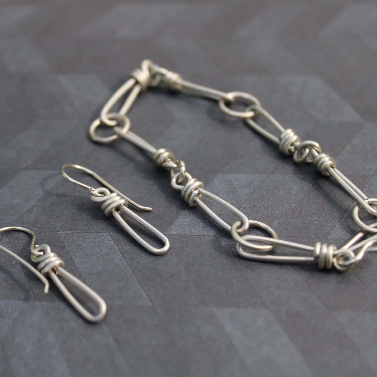 Sterling silver wire wrapped earrings