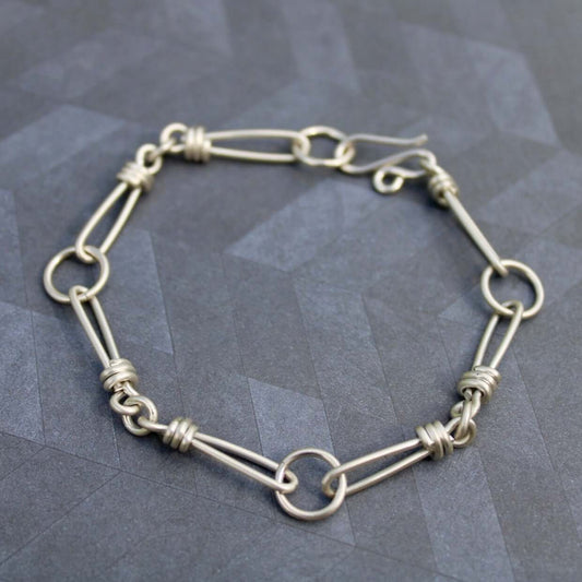 Sterling silver Twisted Link Bracelet handmade carrie foscato design