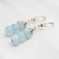Sterling silver earrings with blue quartz rondelles handmade USA