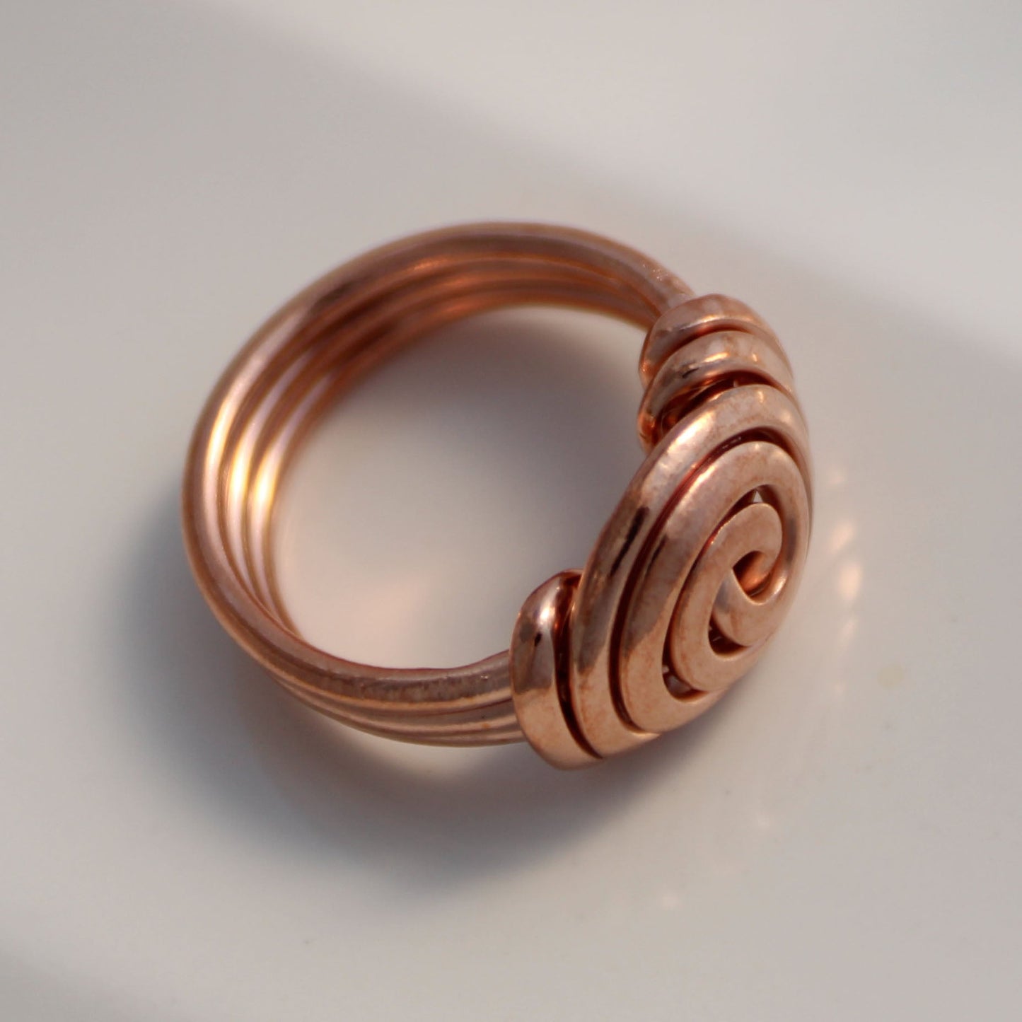 handmade solide copper spiral ring carrie foscato design