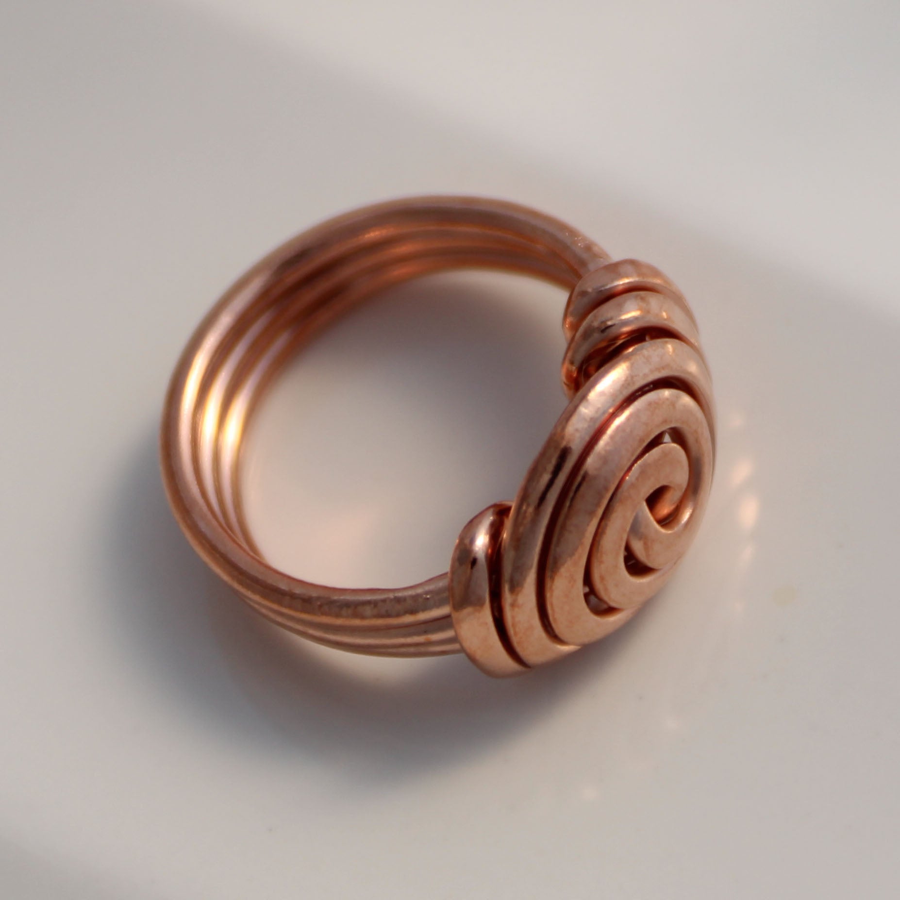 handmade solide copper spiral ring carrie foscato design