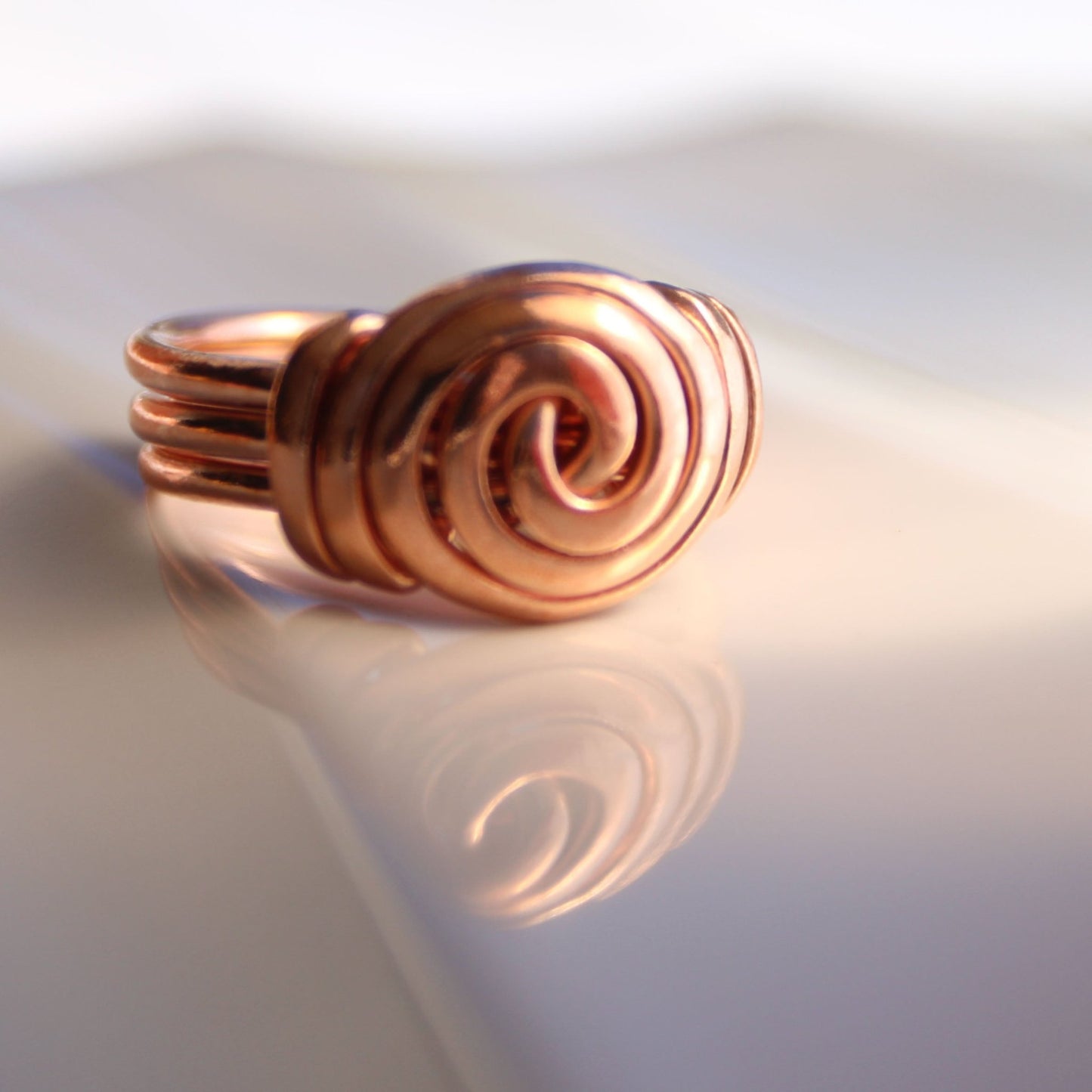 Artisan Handmade Copper Mega Spiral Ring - Solid Copper Jewelry