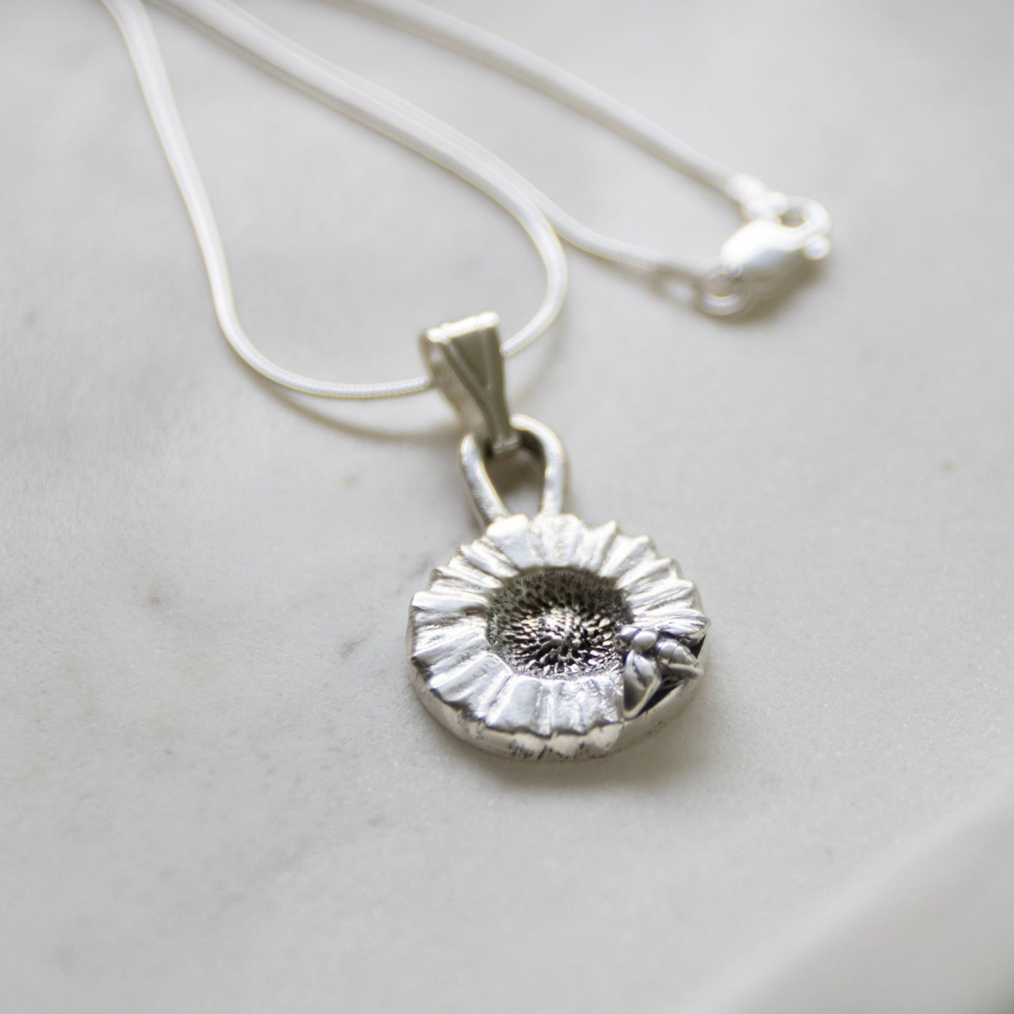 Bee & Bloom Fine Silver Pendant & Chain