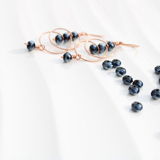 Blueberry Spinel Copper Earrings