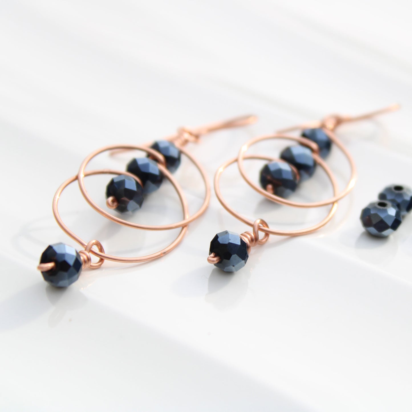 Blueberry Spinel Copper Earrings
