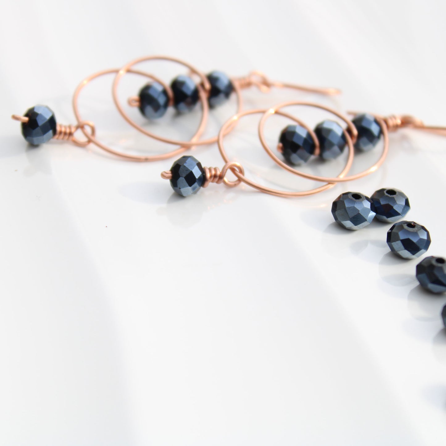 Blueberry Spinel Copper Earrings