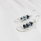 blueberry spinel sterling silver wire wrapped earrings handmade USA