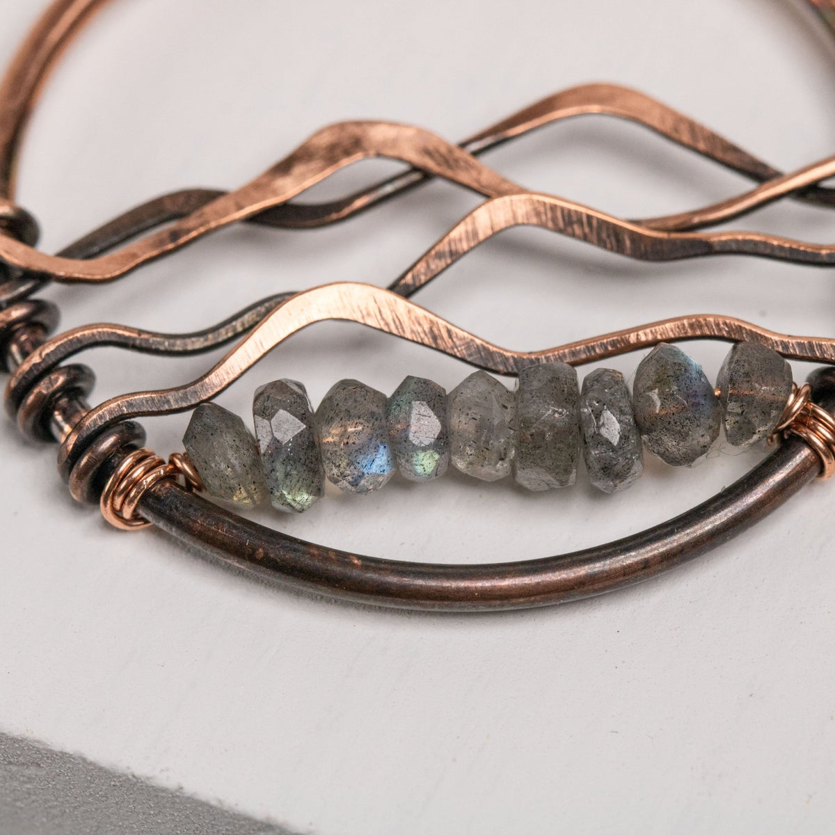 Blueridge Mountain Earrings / Labradorite & Copper