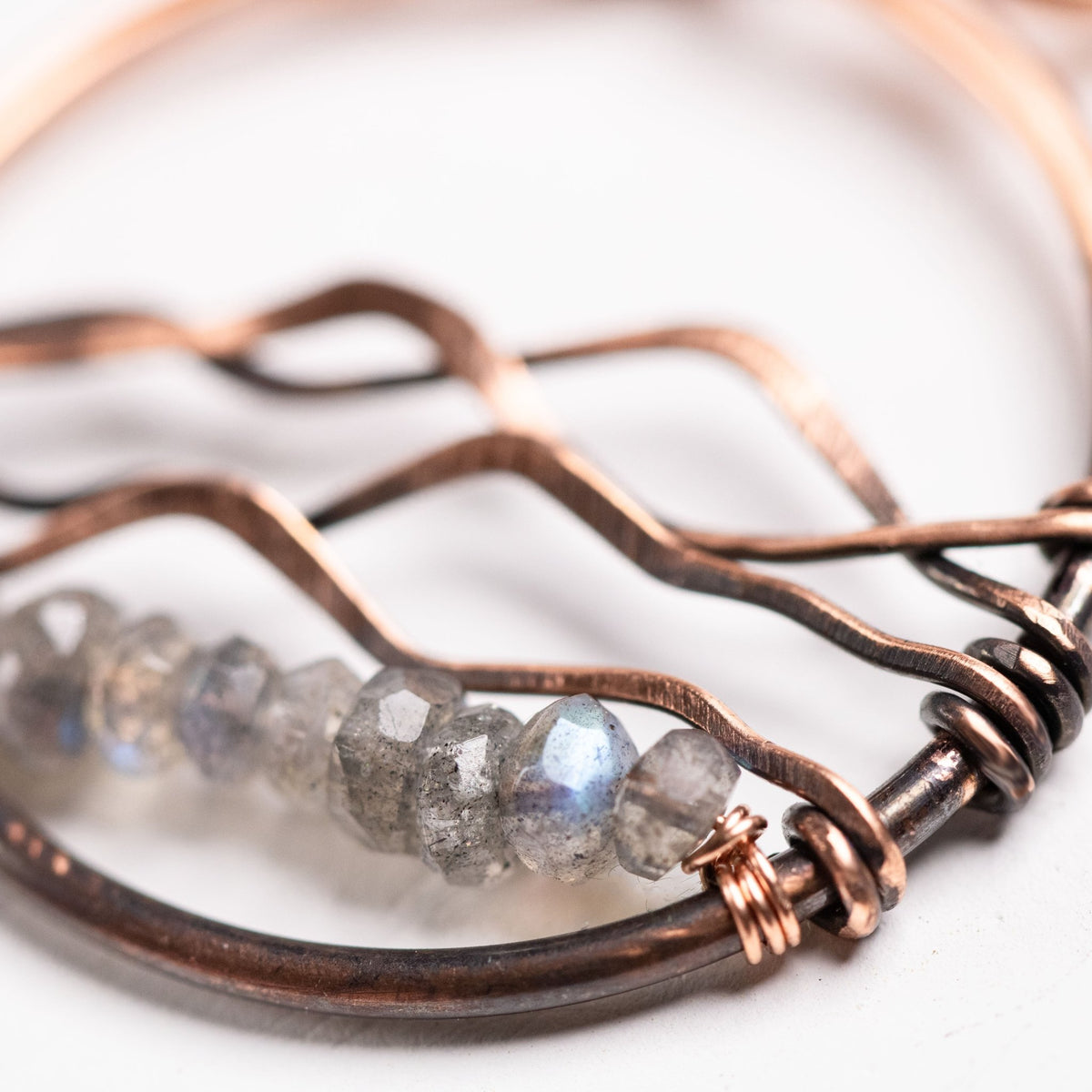 Blueridge Mountain Earrings / Labradorite & Copper