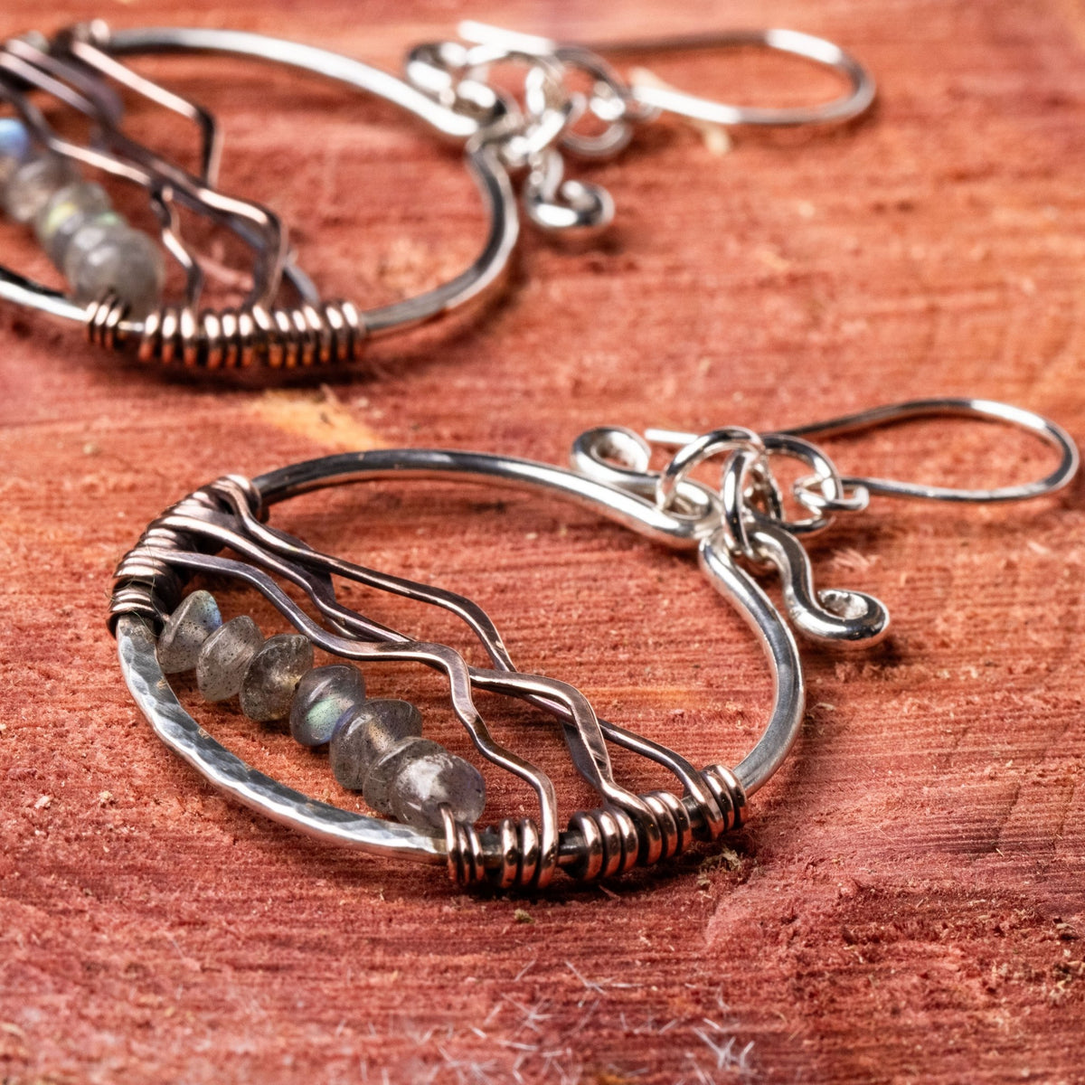 Blueridge Mountain Earrings / Labradorite & Copper
