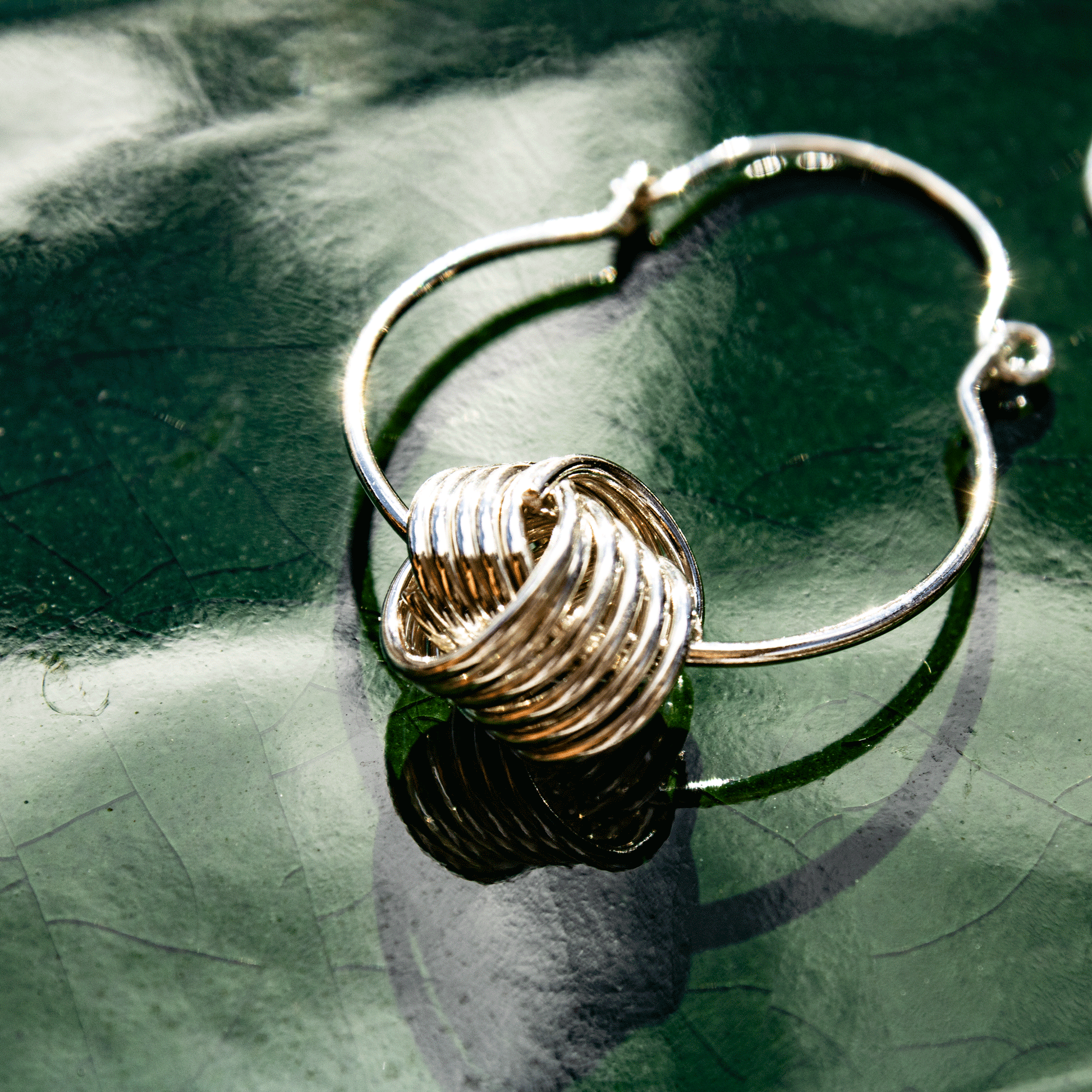 Coiled Knot Sterling Silver Hoop Earrings