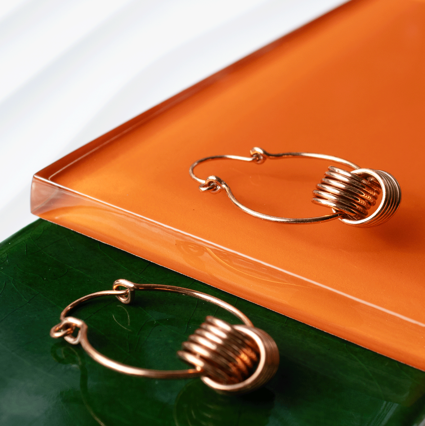 Vintage Inspired Coiled Knot Hoop Earrings in Copper