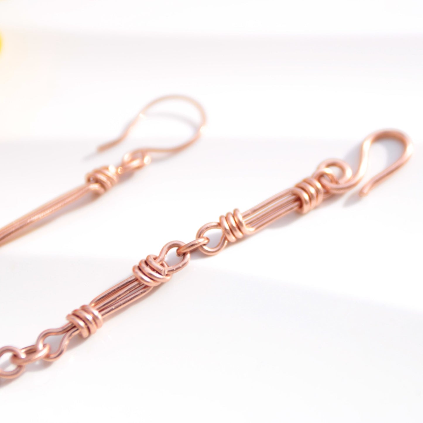 Nautical Copper Bar Link Bracelet – Handmade Wearable Art