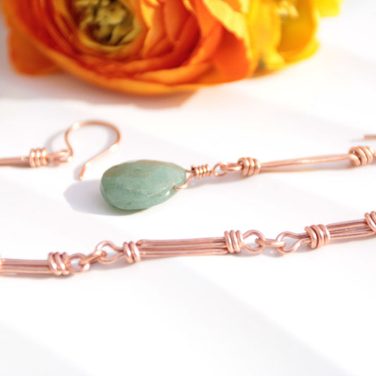Copper Bar Link Bracelet – Handmade Wearable Art with a Nautical Touch