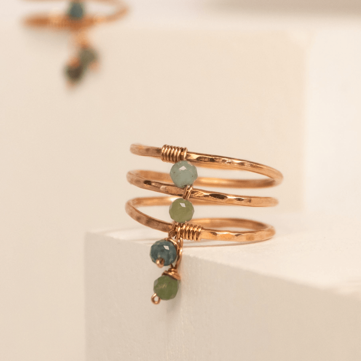 Copper Charm Ring | Blue Tourmaline