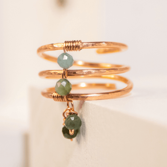 Copper Charm Ring | Blue Tourmaline