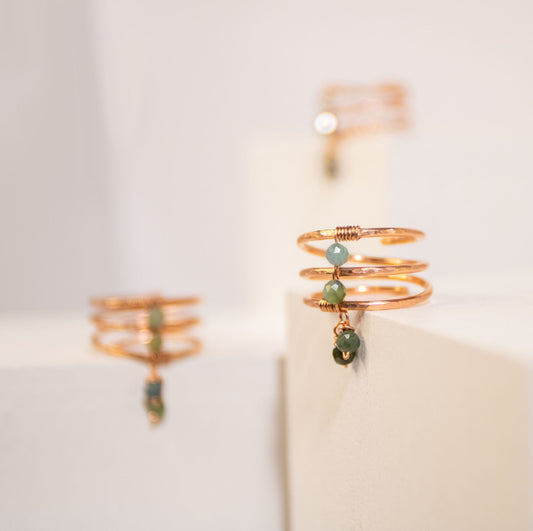 Copper Charm Ring | Blue Tourmaline